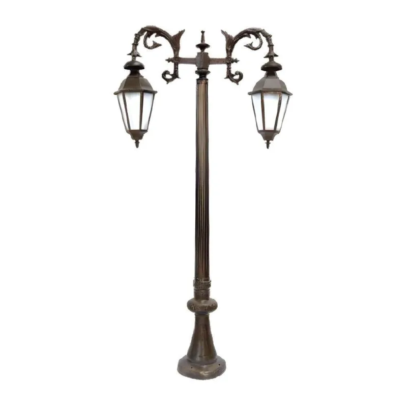 Poste de Jardim Firenze 02 com Reator em Alumínio Preto Luminárias N. Sra. da Guia - Luminárias N. Sra. da Guia