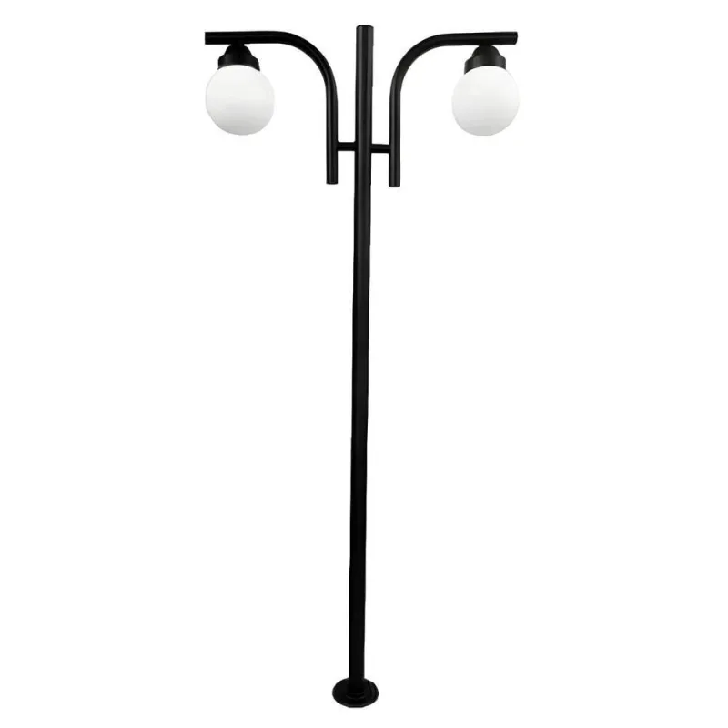 Poste Colonial de Jardim Londrina Alumínio Fundido 300cm Preto Fosco para Áreas Externas Luminárias - Luminárias N. Sra. da Guia