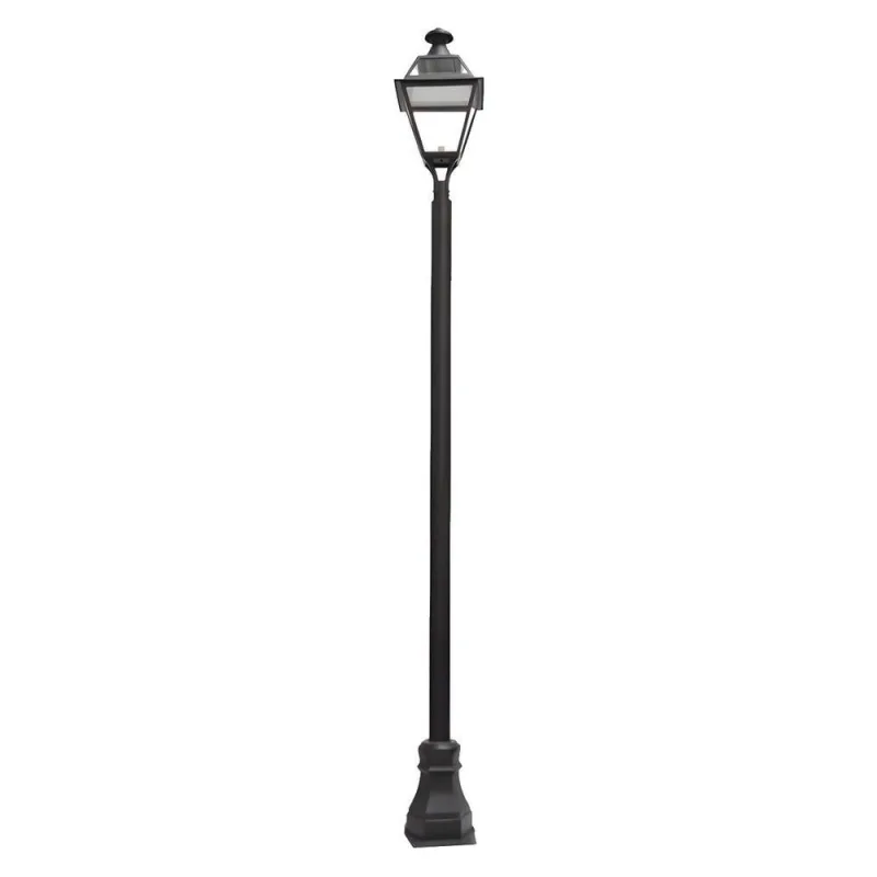 Poste Colonial de Jardim Manaus de Alumínio Fundido 416cm Preto Luminárias N. Sra. da Guia - Luminárias N. Sra. da Guia