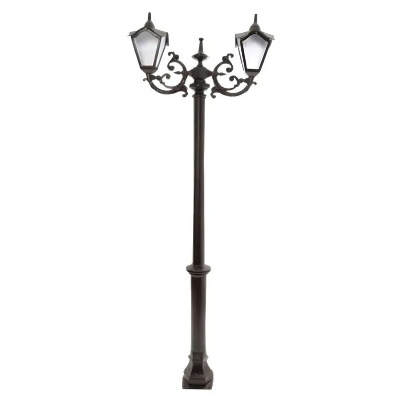 Poste Colonial de Jardim Monte Verde Alumínio Fundido 224cm Preto Fosco Luminárias N. Sra. da Guia - Luminárias N. Sra. da Guia