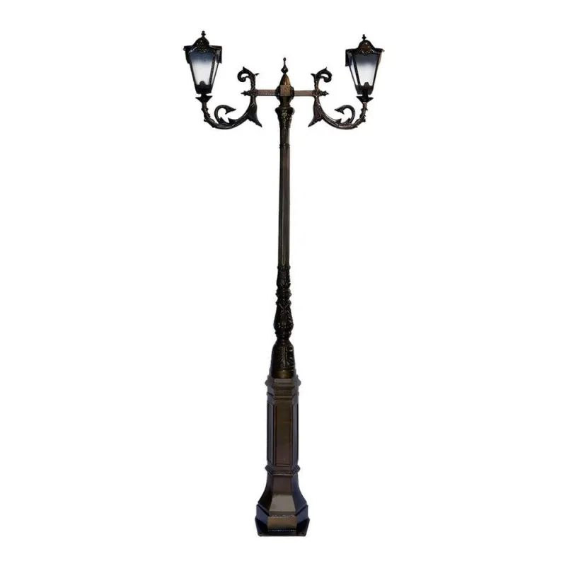 Poste de Jardim Paris 02 Genebra Resistente à Maresia Preto Luminárias N. Sra. da Guia - Luminárias N. Sra. da Guia