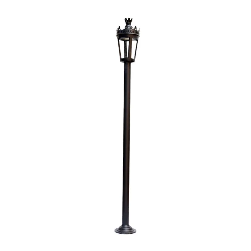 Poste Colonial de Jardim Ouro Preto Led de Alumínio 372cm