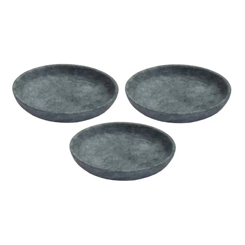 Kit 3 Pratos Fundo Para Massa em Pedra Sabão Borda Alta 23cm - Industria São Jose