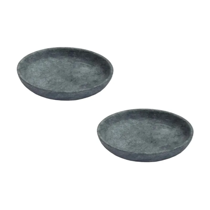 Kit 2 Pratos Fundo Para Massa em Pedra Sabão Borda Alta 28cm - Industria São Jose