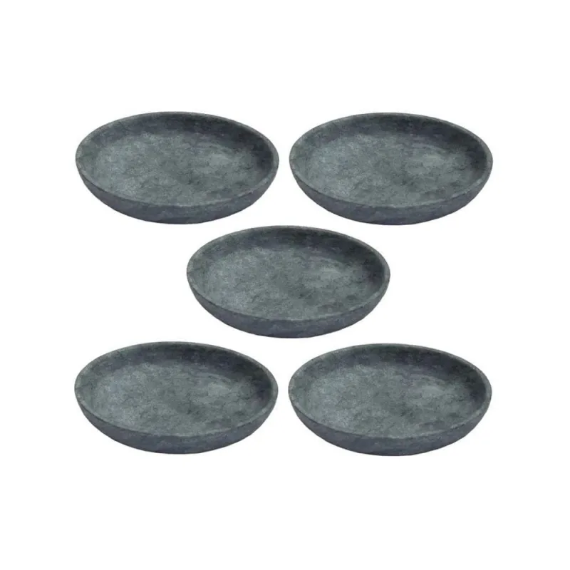 Kit 5 Pratos Fundos para Massa em Pedra Sabão Borda Alta 28cm - OUTRAS - Utilidades Domesticas