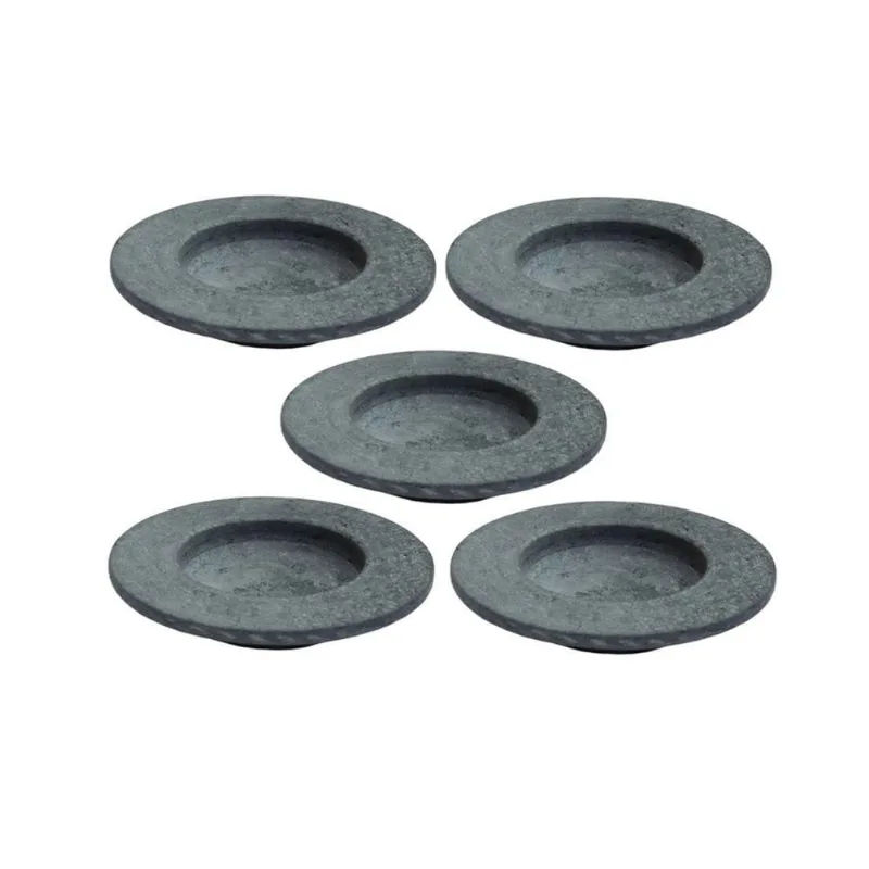 Kit 5 Pratos Risoto Massa Chapéu Invertido Pedra Sabão 30cm