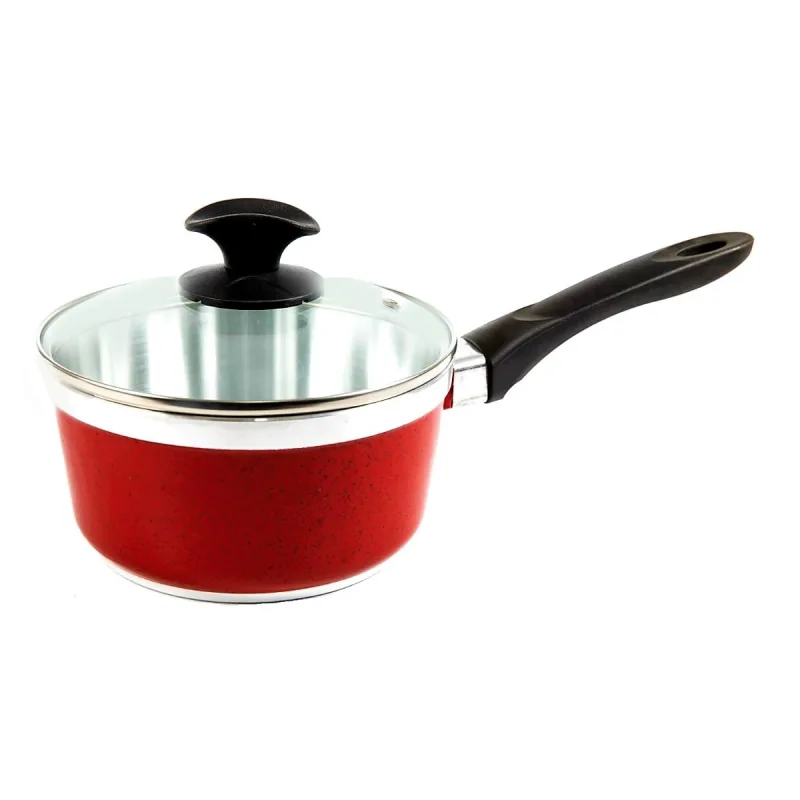 Caçarola Panela Alumínio Usinado com Tampa Vermelho CB 18cm - Javali