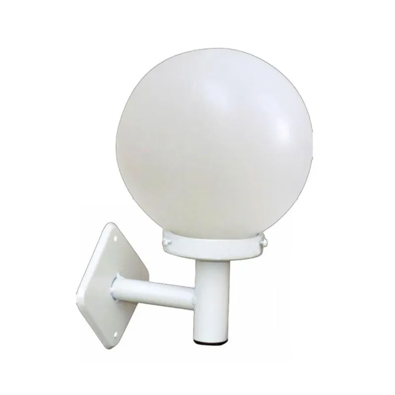 Luminária de Parede Globo Braço Curvo L024OM para Jardim e Fachada Branco Ouro Minas - Ouro Minas - Casa E Construção