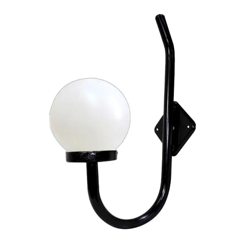 Luminária de Parede L023OM Globo Braço Curvo Alumínio 56x20cm Preto Ouro Minas