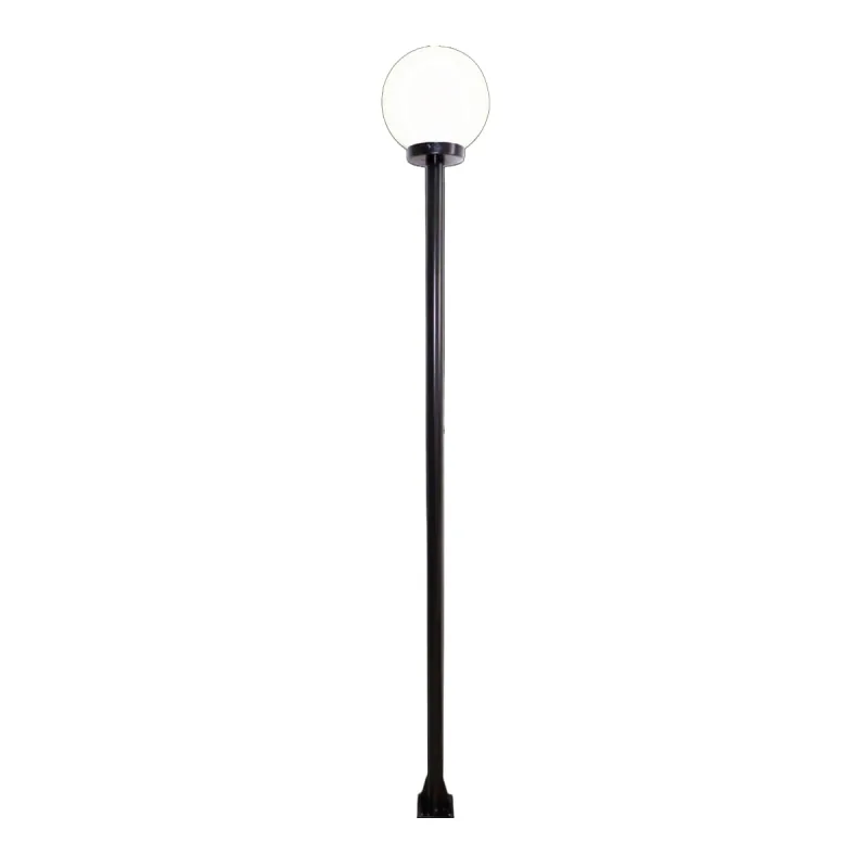Poste e Luminária colonial Globo G de Jardim Preto 100cm - Ouro Minas