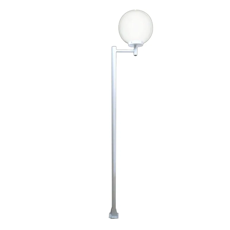 Poste e Luminária Globo G Braço Reto Jardim Branco 300cm - Ouro Minas - Casa E Construção