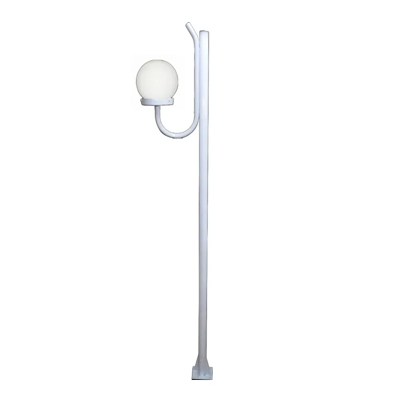 Poste Luminária Globo P Braço Curvo Cima Jardim Branco 300cm - Ouro Minas - Casa E Construção