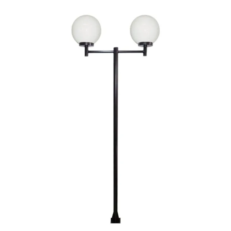 Poste Luminária Dupla Globo P Jardim 300cm Preto L083POM Ouro Minas - Ouro Minas