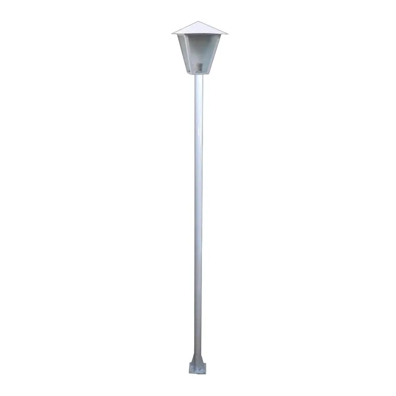 Poste e Luminária colonial Romana de Jardim Branco 150cm - Ouro Minas