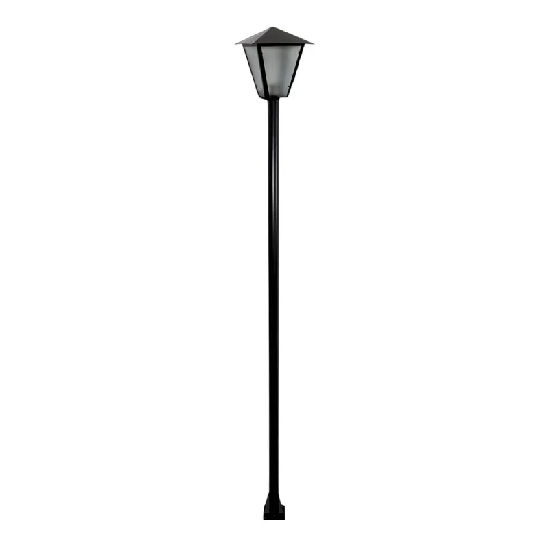 Poste e Luminária colonial Romana de Jardim Preto 100cm - Ouro Minas