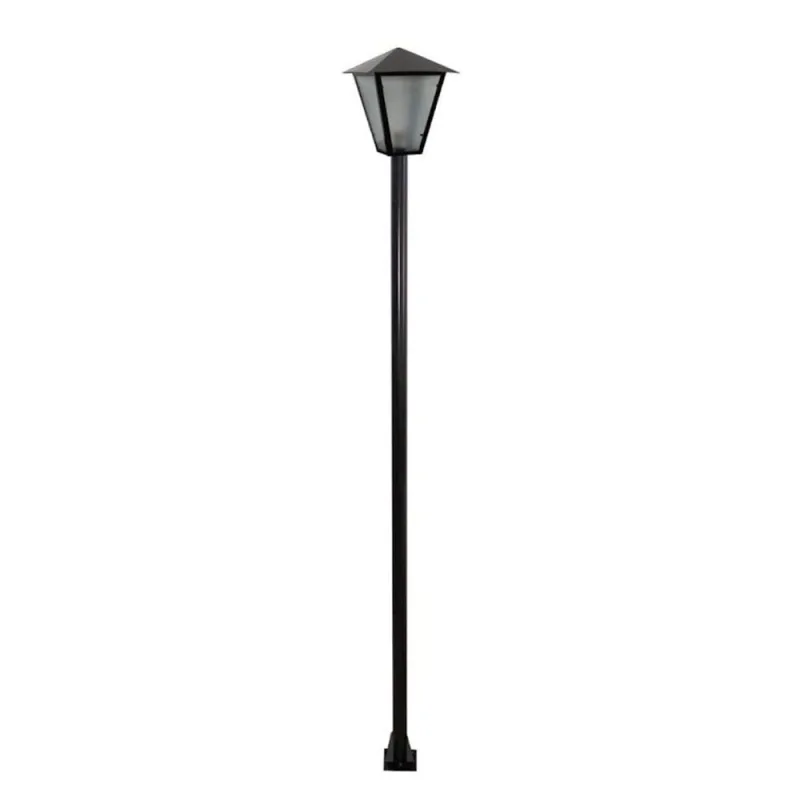 Poste e Luminária Colonial Romana de Jardim L027OM Preto 150cm Ouro Minas - Ouro Minas - Casa E Construção