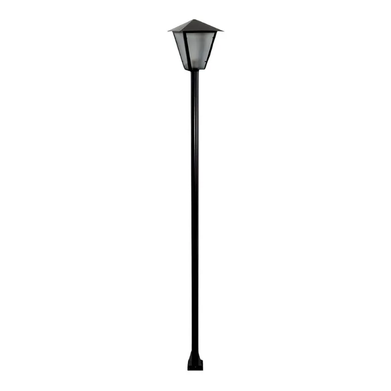 Poste e Luminária colonial Romana de Jardim Preto 200cm