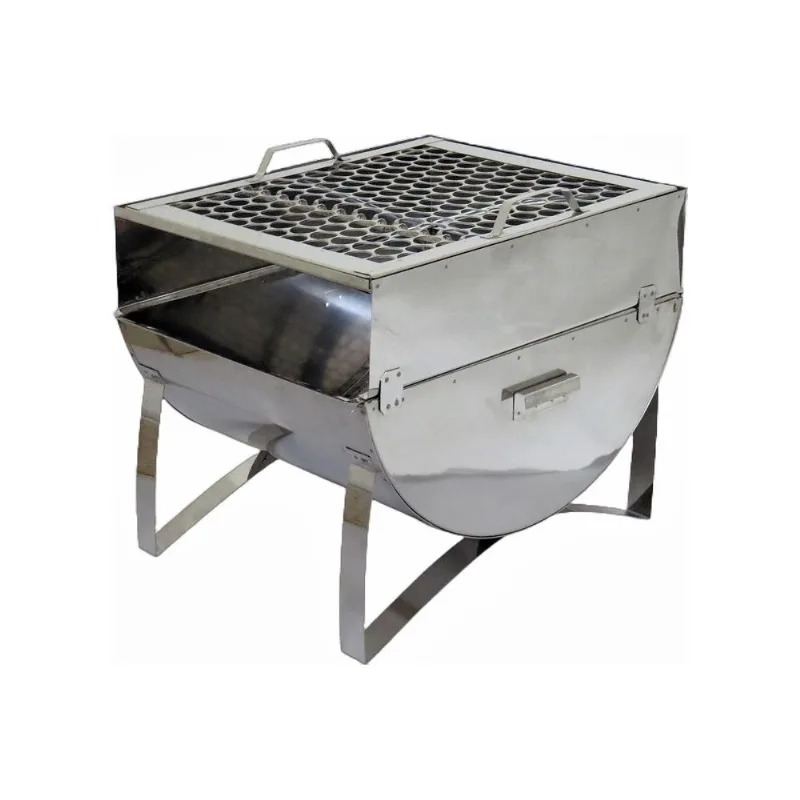 Churrasqueira Campeira em Aço Inox Com Grelha 40x35x33cm