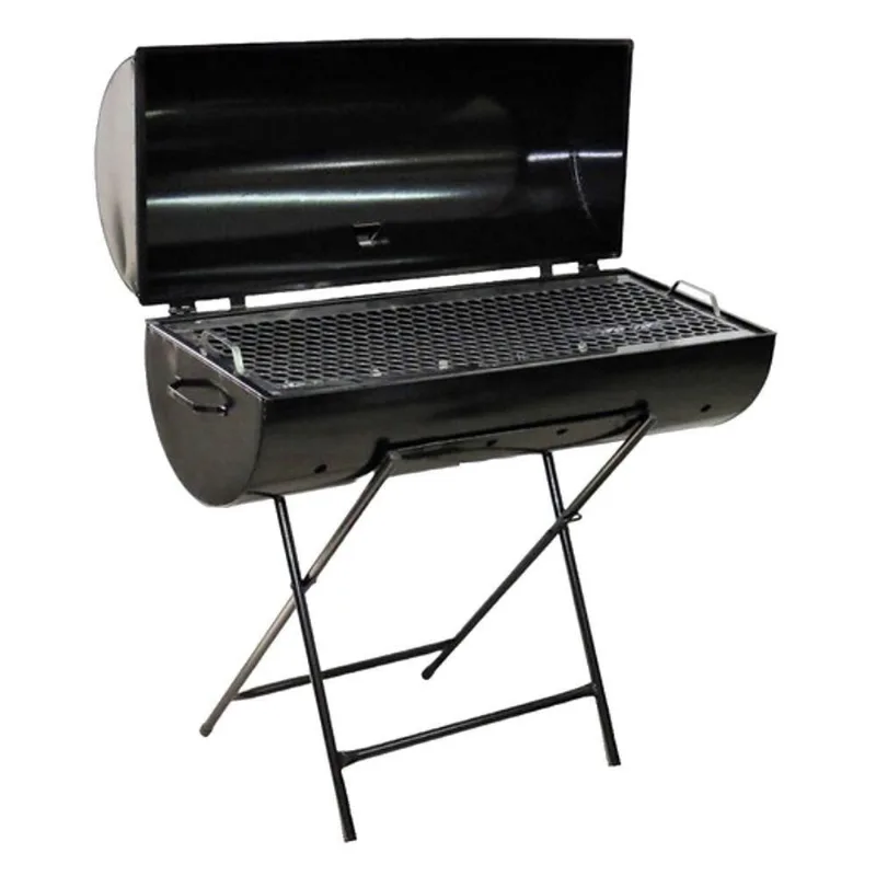 Churrasqueira a Carvão Portátil Aço Carbono com Grelha Preto Ouro Minas Mega Grill