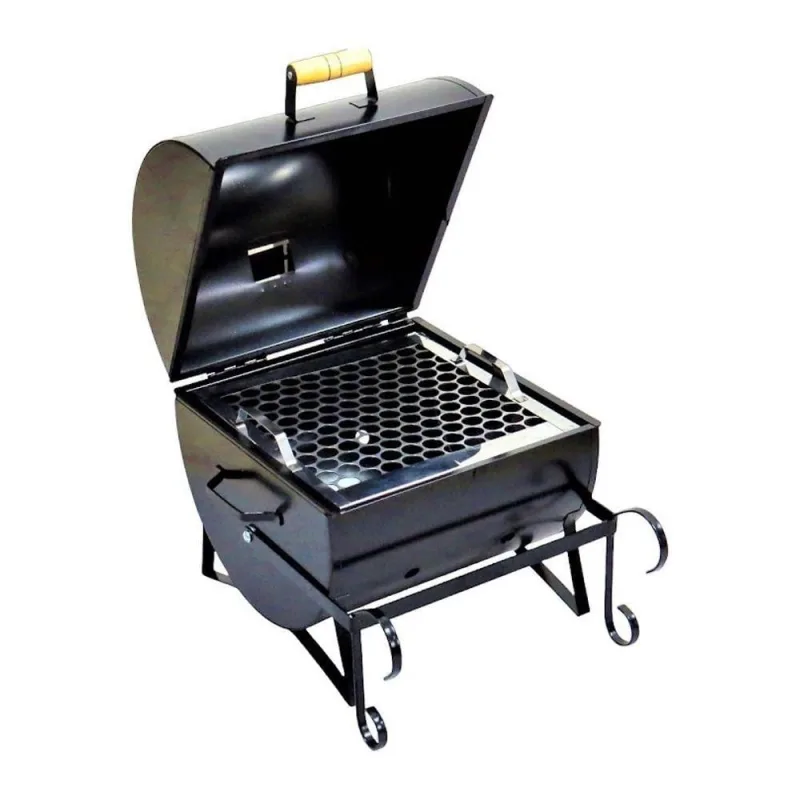 Churrasqueira Náutica Aço Carbono com Grelha Inox 34x30x30cm para Barcos Camping Ouro Minas - Ouro Minas