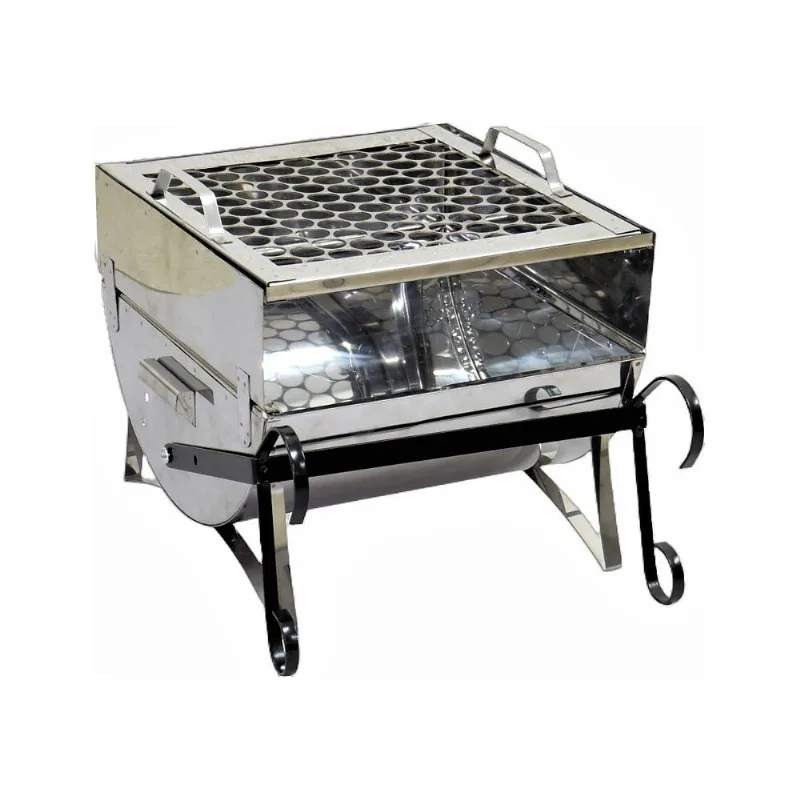 Churrasqueira Náutica Aberta Com Grelha Aço Inox 30x28x24cm