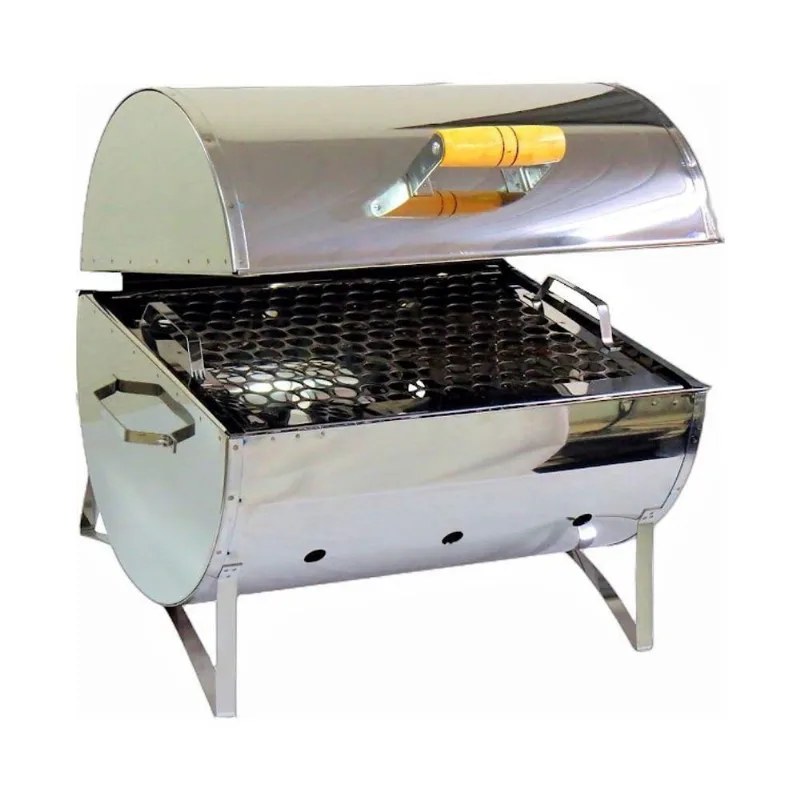 Churrasqueira a Carvão Portátil Aço Inox com Grelha Inox Ouro Minas Bafinho F020OM