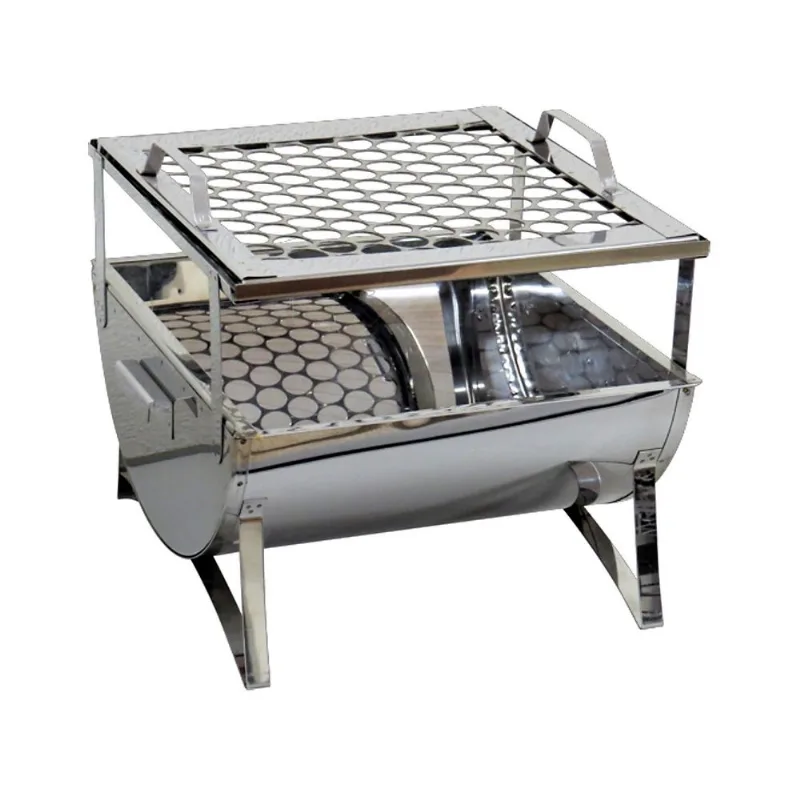 Churrasqueira Praia e Campo Aço Inox Com Grelha 30x28x24cm