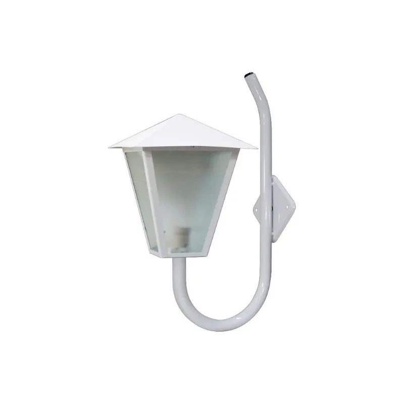 Luminária Romana Braço Curvo Parede Alumínio Branco 56x31cm