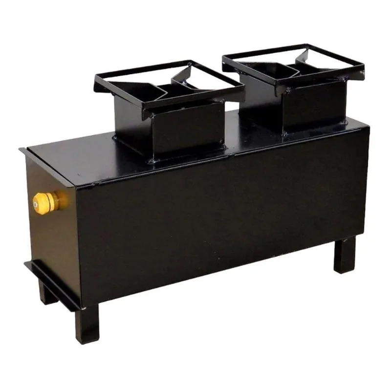 Fogão Portátil a Lenha Campeiro em Aço Carbono 2 Bocas 50x35x18cm F080GOM Ouro Minas