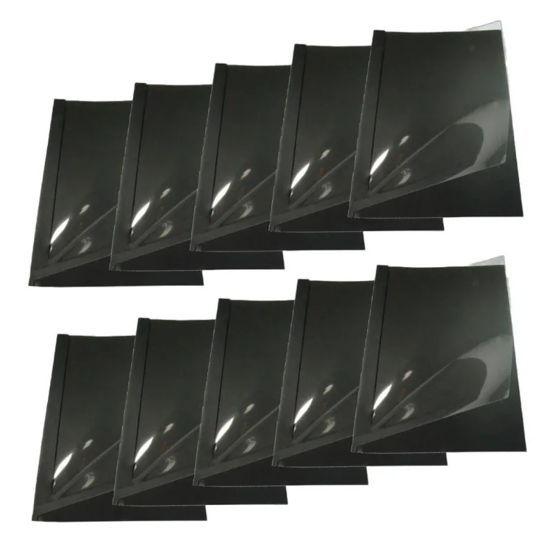 Kit 50 Capas Encadernação Térmica Até 200 Folhas A4 Preta