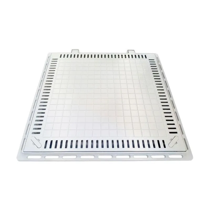 Tampa Casa de Maquinas Piscina B2 Lisa Articulada com Grelha Branco 80x80cm Industria Sao Jose