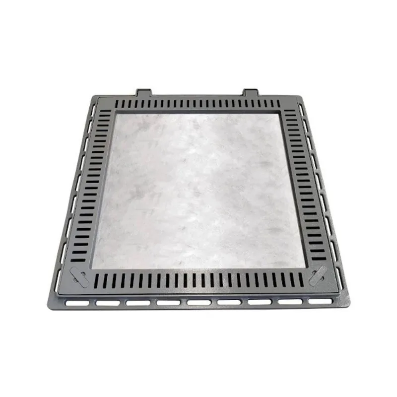 Tampa para Casa de Máquinas de Piscina Rebaixada com Grelha 80x80cm Cinza Industria São Jose