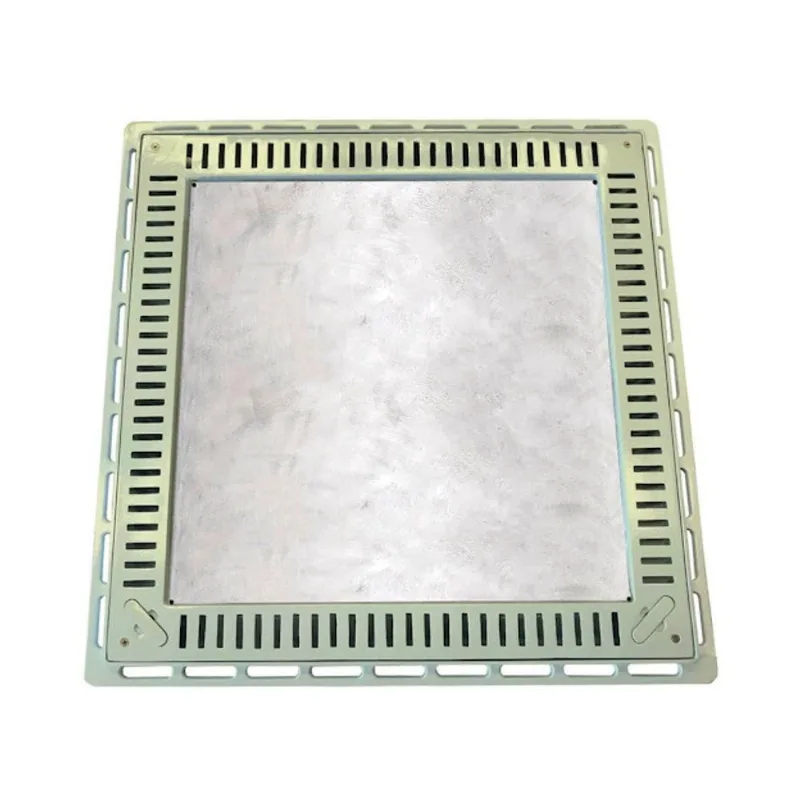 Tampa Casa de Maquinas Piscina Rebaixada Simples com Grelha B1 80x80 Bege Industria São Jose