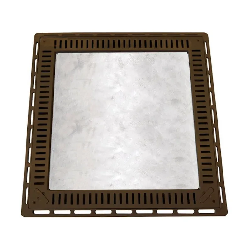 Tampa para Casa de Máquinas de Piscina Rebaixada com Grelha 80x80cm Marrom Industria São Jose