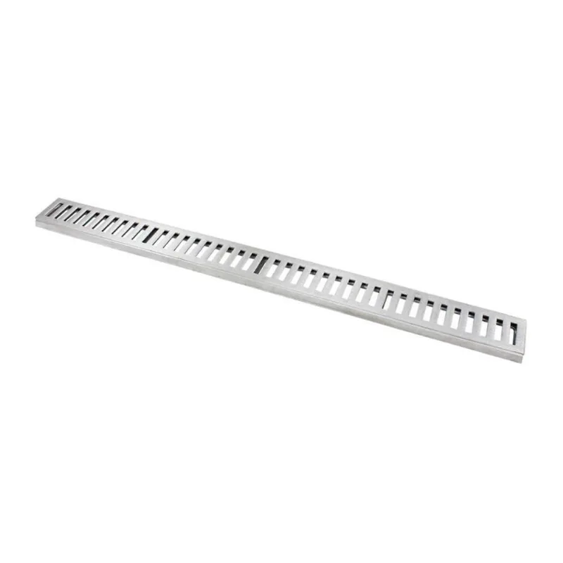 Ralo Grelha Linear com Caixilho em Alumínio Escovado 8x100cm Prata GDA Industria e Distribuidora