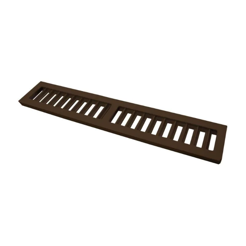 Ralo Grelha Linear Com Caixilho Em Alumínio Marrom 10x50cm