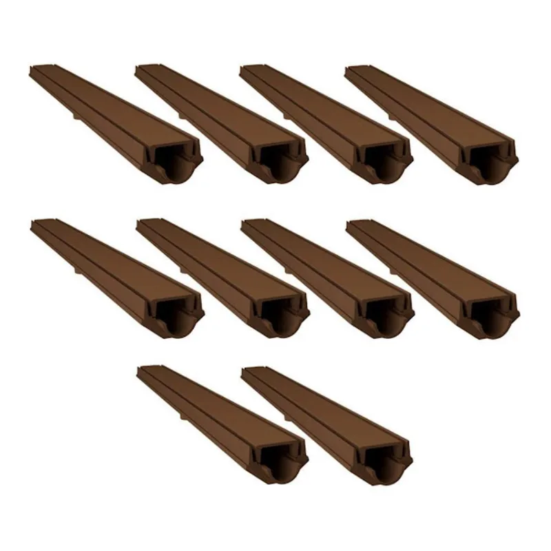 Kit 10 Grelha Invisivel com Caixa Coletora 100x8cm 3265X10GDA Marrom GDA Industria e Distribuidora