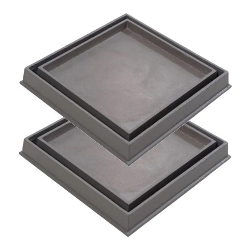 Kit 2 Ralo Invisivel Rebaixado com Caixa Sifonada Cinza 18cm para Piso Ceramico GDA Industria