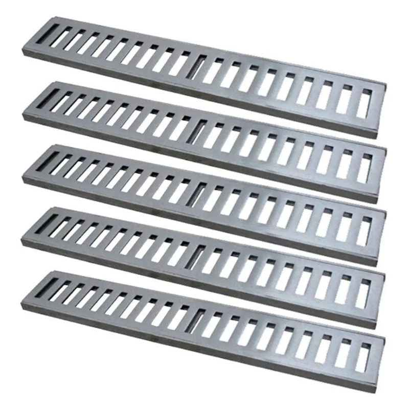 Kit 5 Ralo Grelha Linear 7134X5GDA Alumínio Fundido Escovado Prata GDA Industria e Distribuidora