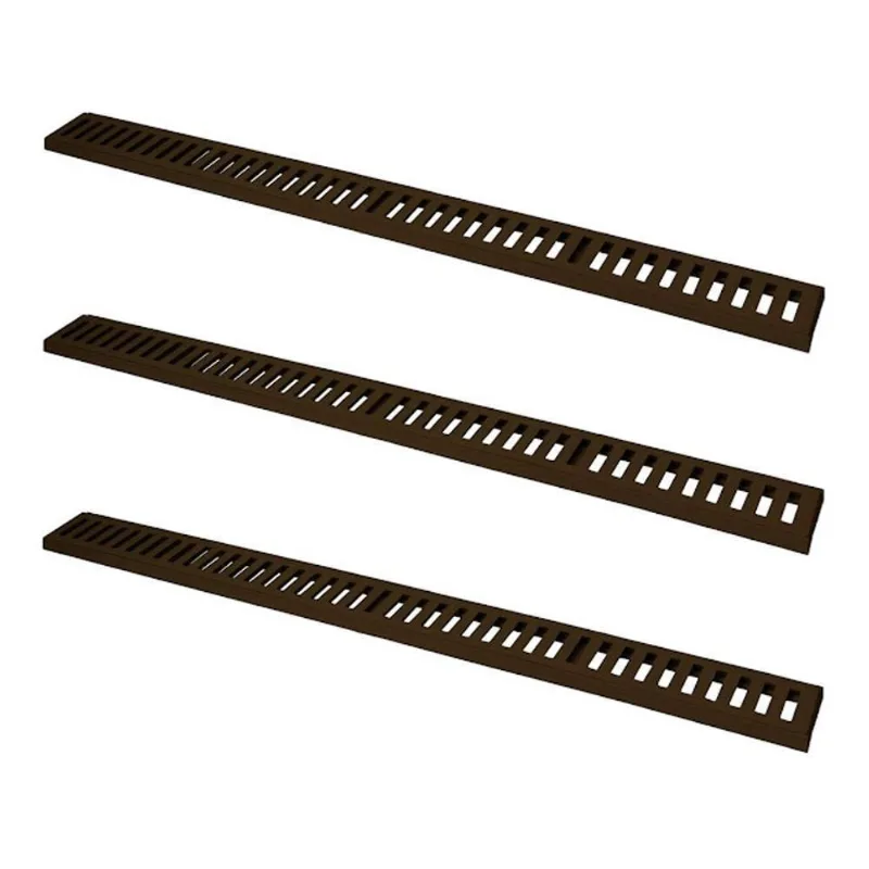Kit 3 Ralo Grelha Linear 3289X3GDA para Garagem e Piscina Marrom GDA Industria e Distribuidora