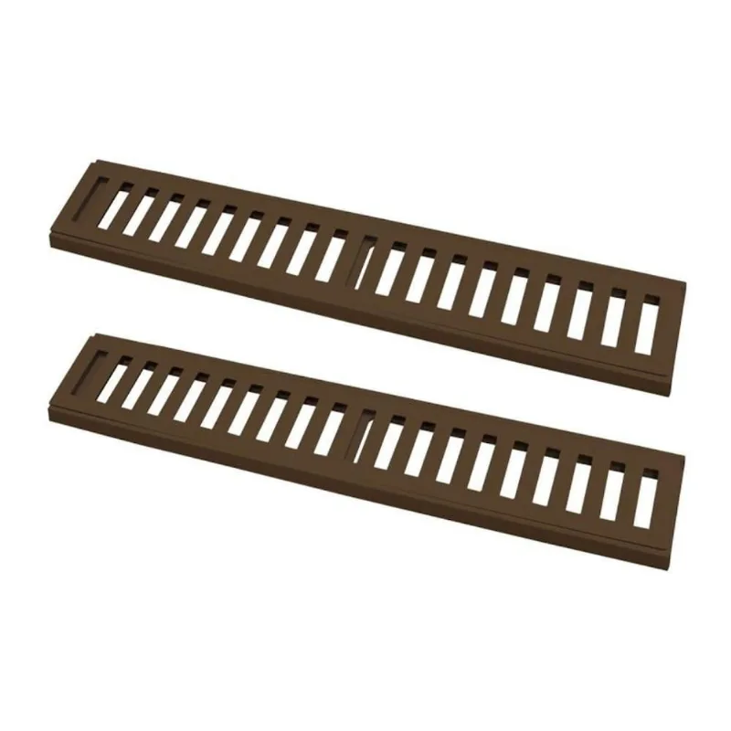 Kit 2 Ralo Grelha Linear Caixilho 10x50cm 7707X2GDA Drenagem Pisos Externos Marrom GDA Industria