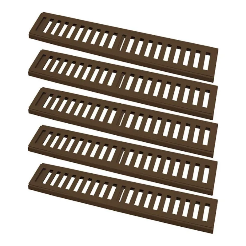 Kit 5 Ralo Grelha Linear 7707X5GDA para Areas Externas Alta Durabilidade Marrom GDA Industria