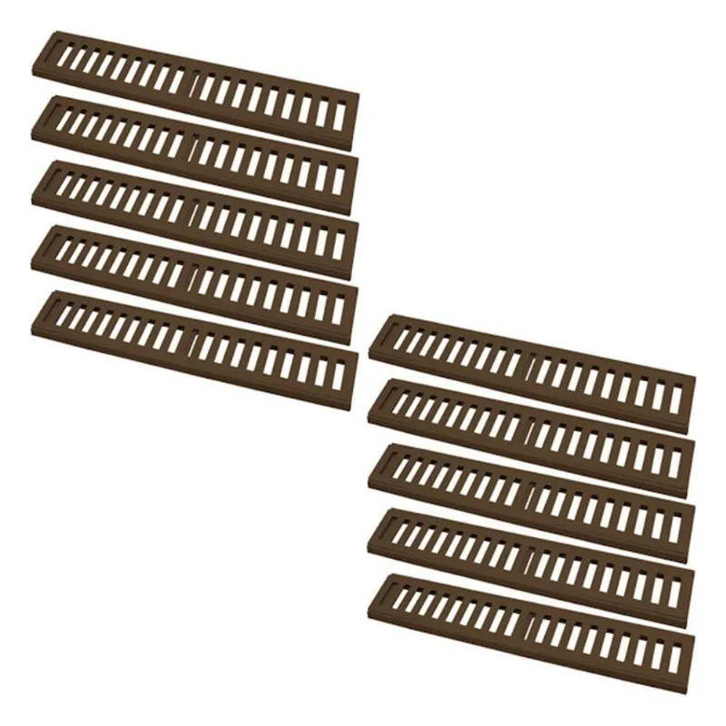Kit 10 Ralo Grelha Linear 7707X10GDA Alumínio Marrom 10x50cm GDA Industria e Distribuidora