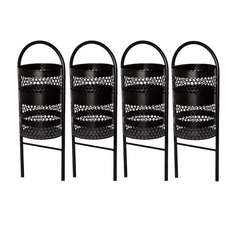 Kit 4 Lixeiras 360X4STE para Áreas Externas Tela de Moeda 40L Aço Carbono Santa Edwirges