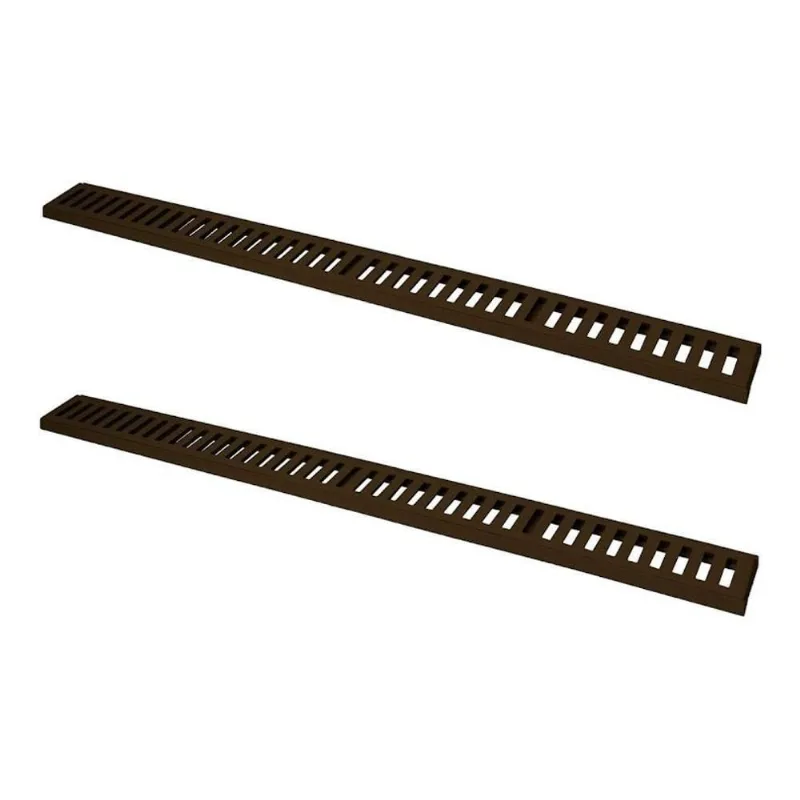 Kit 2 Ralo Grelha Linear 3297X2GDA 10x100cm Alumínio Marrom GDA Industria e Distribuidora