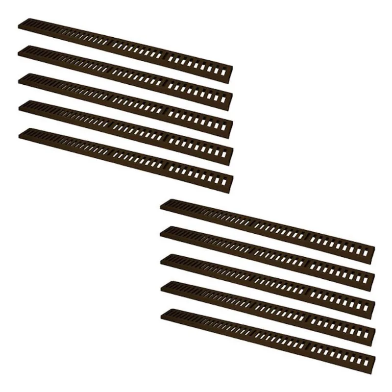 Kit 10 Ralo Grelha Linear Caixilho Alumínio Marrom 10x100cm GDA