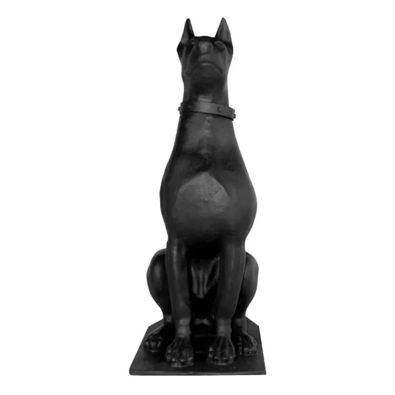 Escultura Cachorro Doberman EC39RIGB para Decoração Preto Rig Fundidos - RIG FUNDIDOS - Casa E Construção