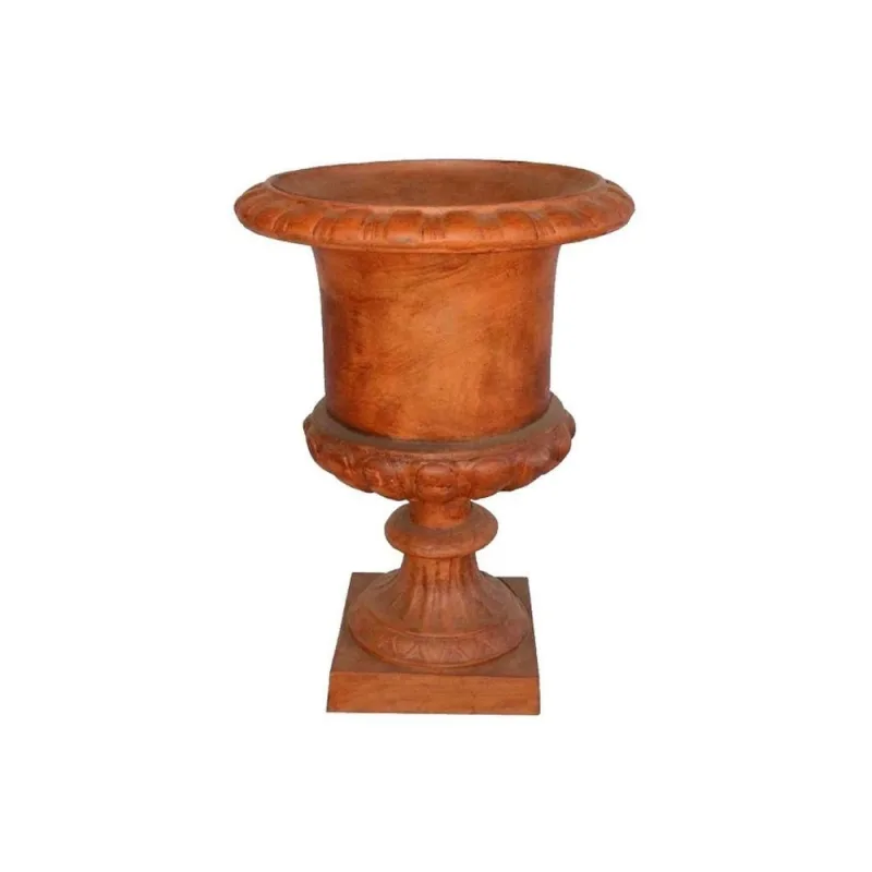 Vaso Decorativo de Jardim Vaso Ingles Cônico 60cm Metal Cinza Rig Fundidos - RIG FUNDIDOS - Casa E Construção