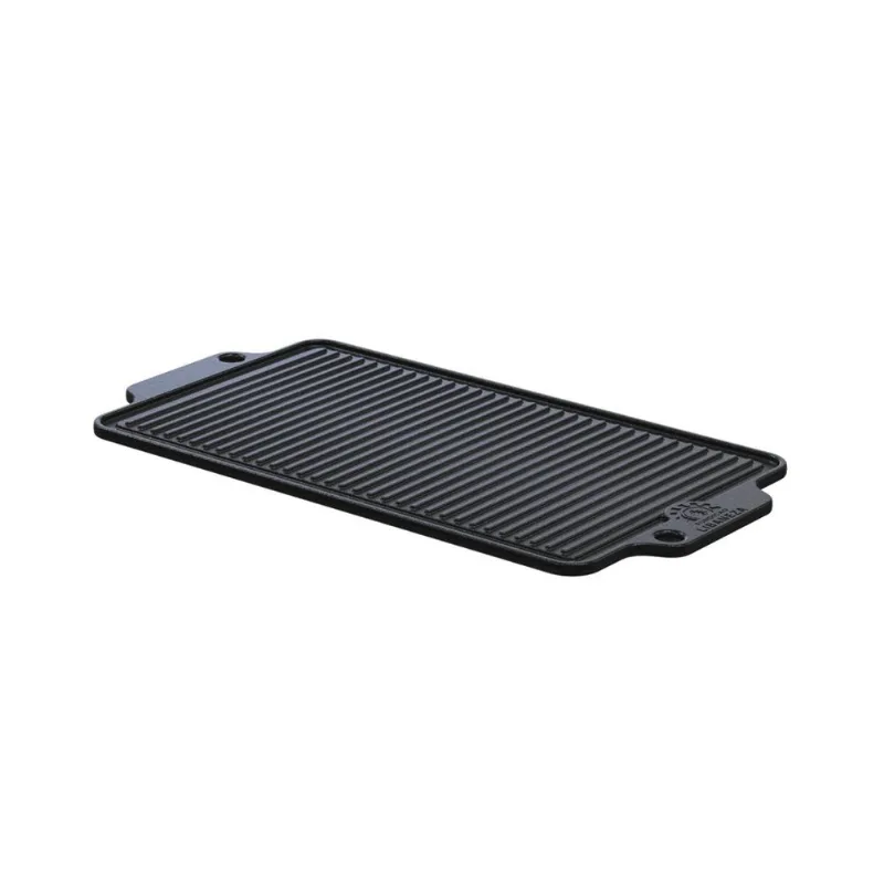 Chapa Dupla Face Slim em Ferro Fundido Lisa Grelhada 38x23cm - LIBANEZA