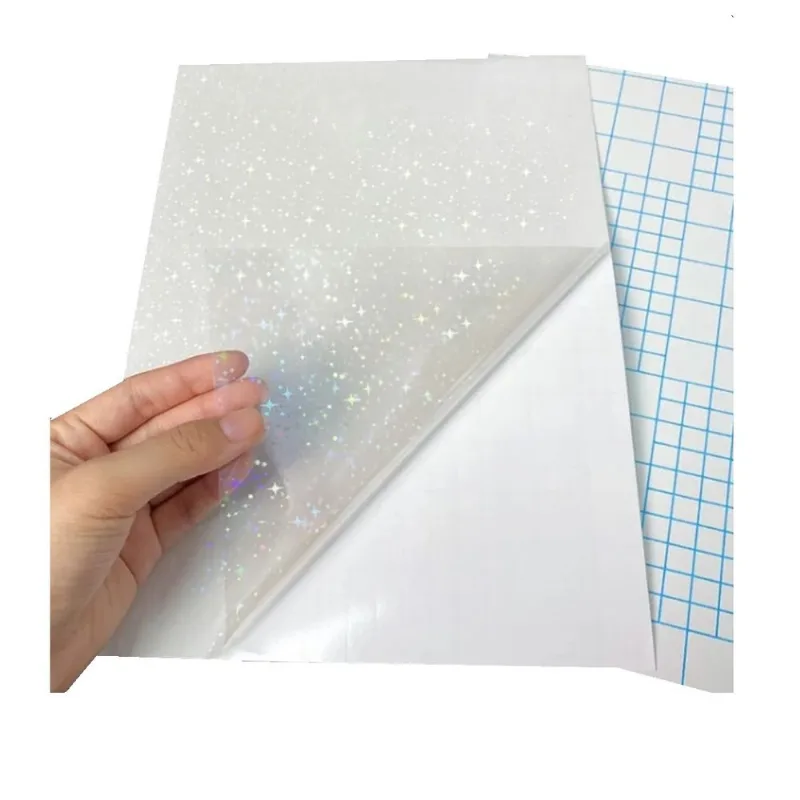 Papel Adesivo Holográfico Vinil Gliter Estrelas A4 50fls